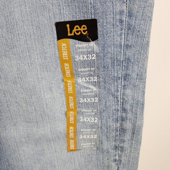 Lee Jeans Mens 34x32 Blue Straight Fit Straight Leg Active Stretch NWT - Picture 7 of 12